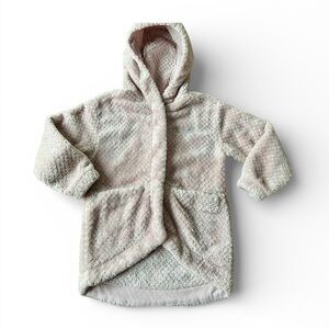 Columbia Girls Plush Fleece Hooded Jacket XS (6) High-Low Cozy Pink